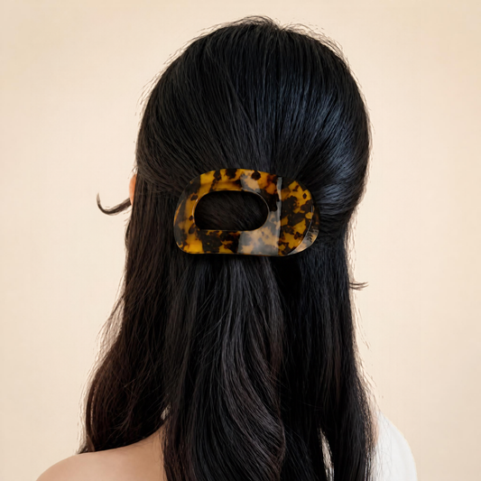 Jumbo Lay Flat Oval Hair Claw Clips