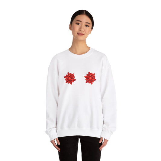 Unisex Bow Chested Crewneck Festive Sweatshirt