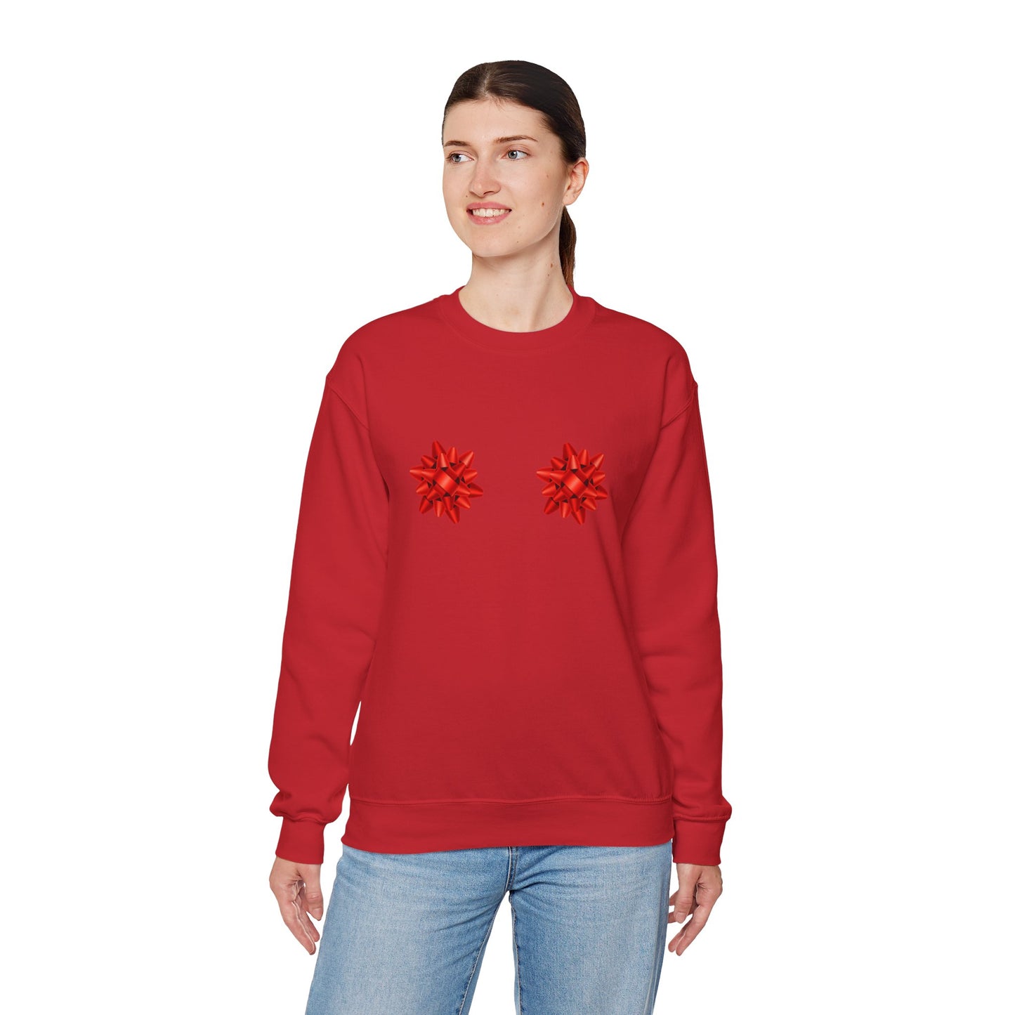 Unisex Bow Chested Crewneck Festive Sweatshirt