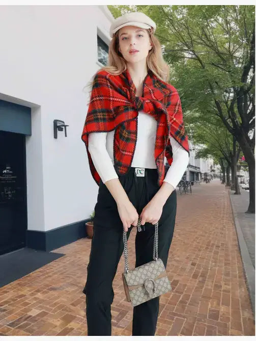 Triangle Plaid Scarf