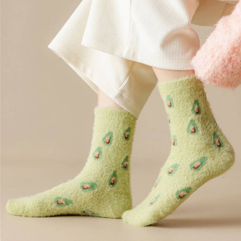 Warm Chinlon Soft Fleece Fuzzy Socks