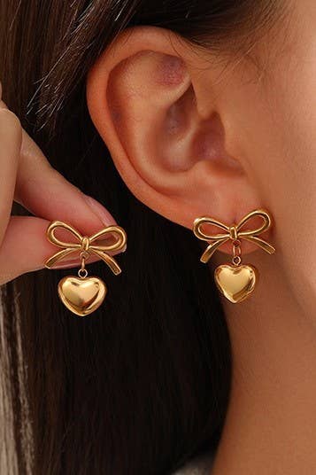 Heart Earrings - 18k Stainless Steel Tarnish Free