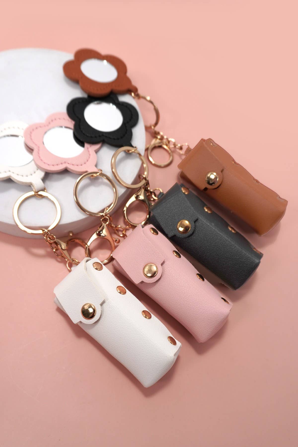Trending Vegan Leather Lip Bag Charm Keychains