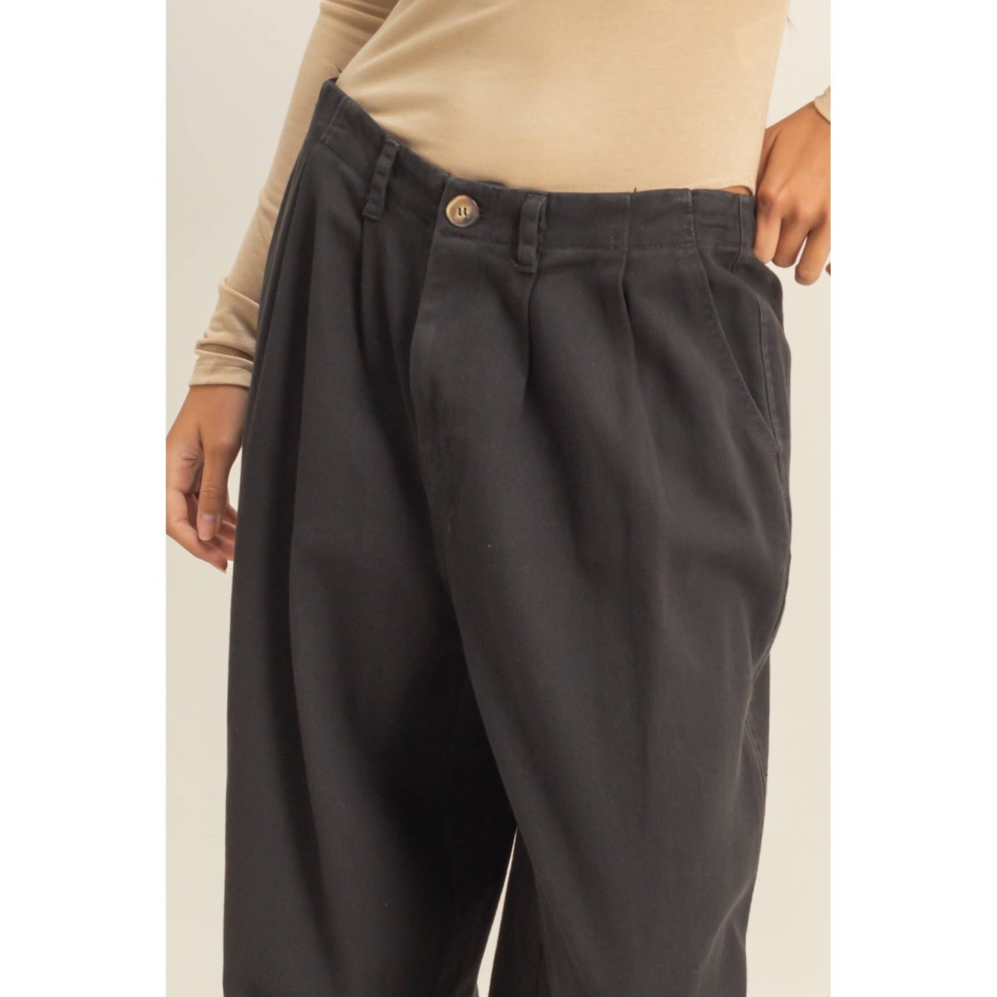 Mid-Rise Wide Leg Pants