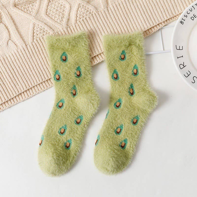 Warm Chinlon Soft Fleece Fuzzy Socks