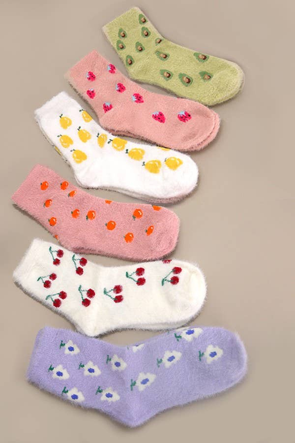 Warm Chinlon Soft Fleece Fuzzy Socks