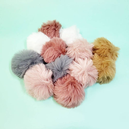 Mauve Tone Pom Pom Keychain