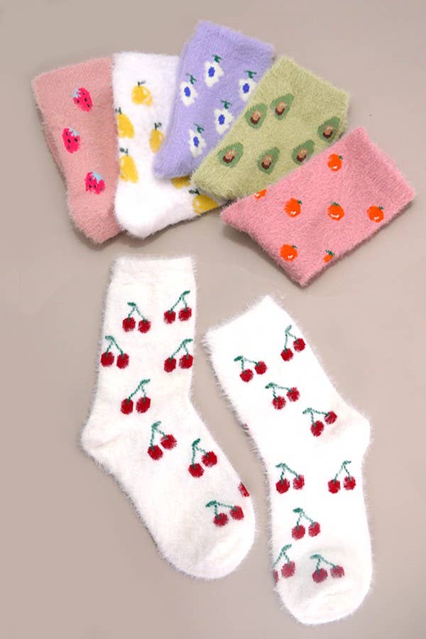 Warm Chinlon Soft Fleece Fuzzy Socks