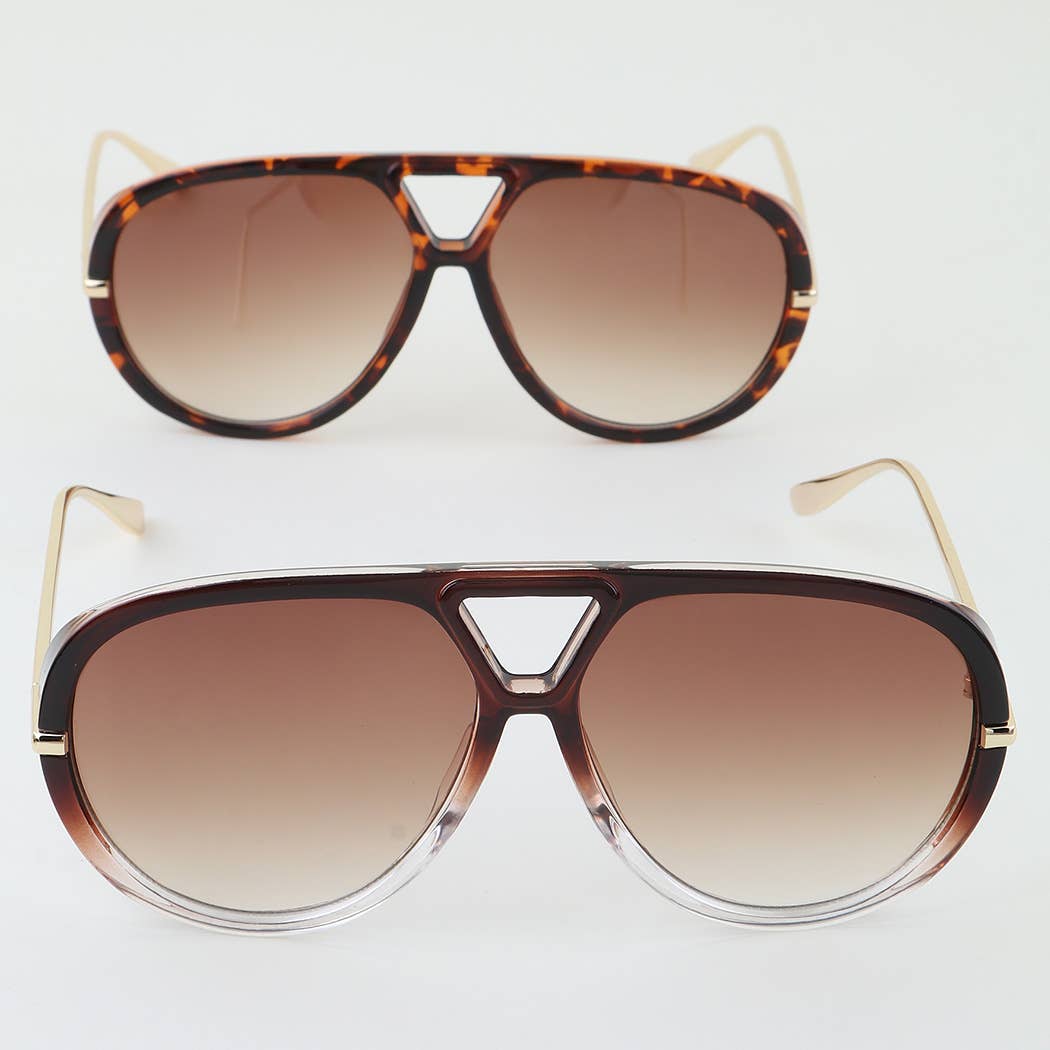 Minimal Round Aviator Sunglasses