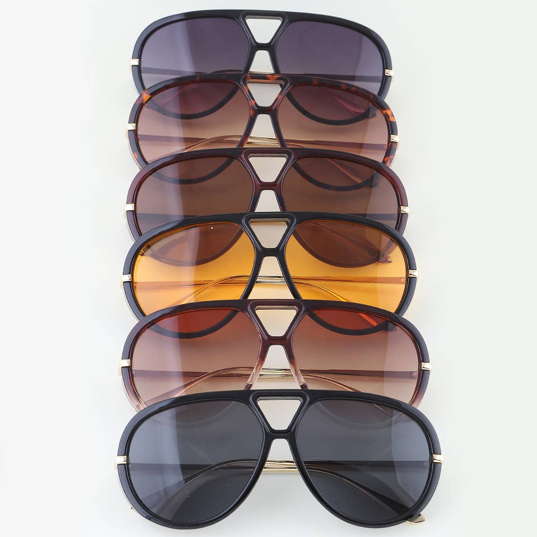 Minimal Round Aviator Sunglasses