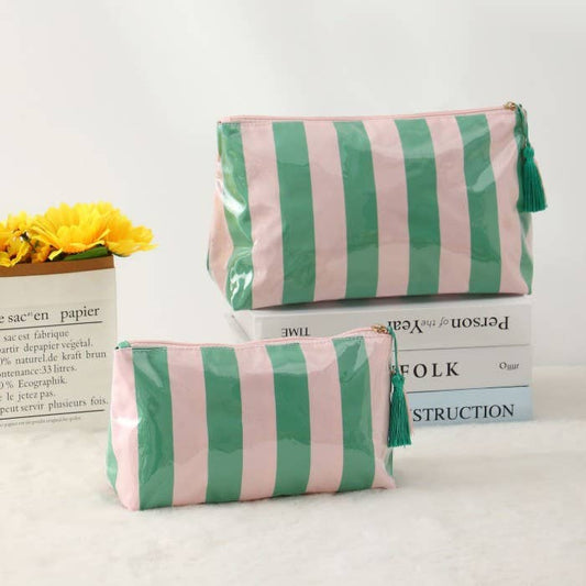 Stripe Cosmetic Makeup Pouch Pouch Bag