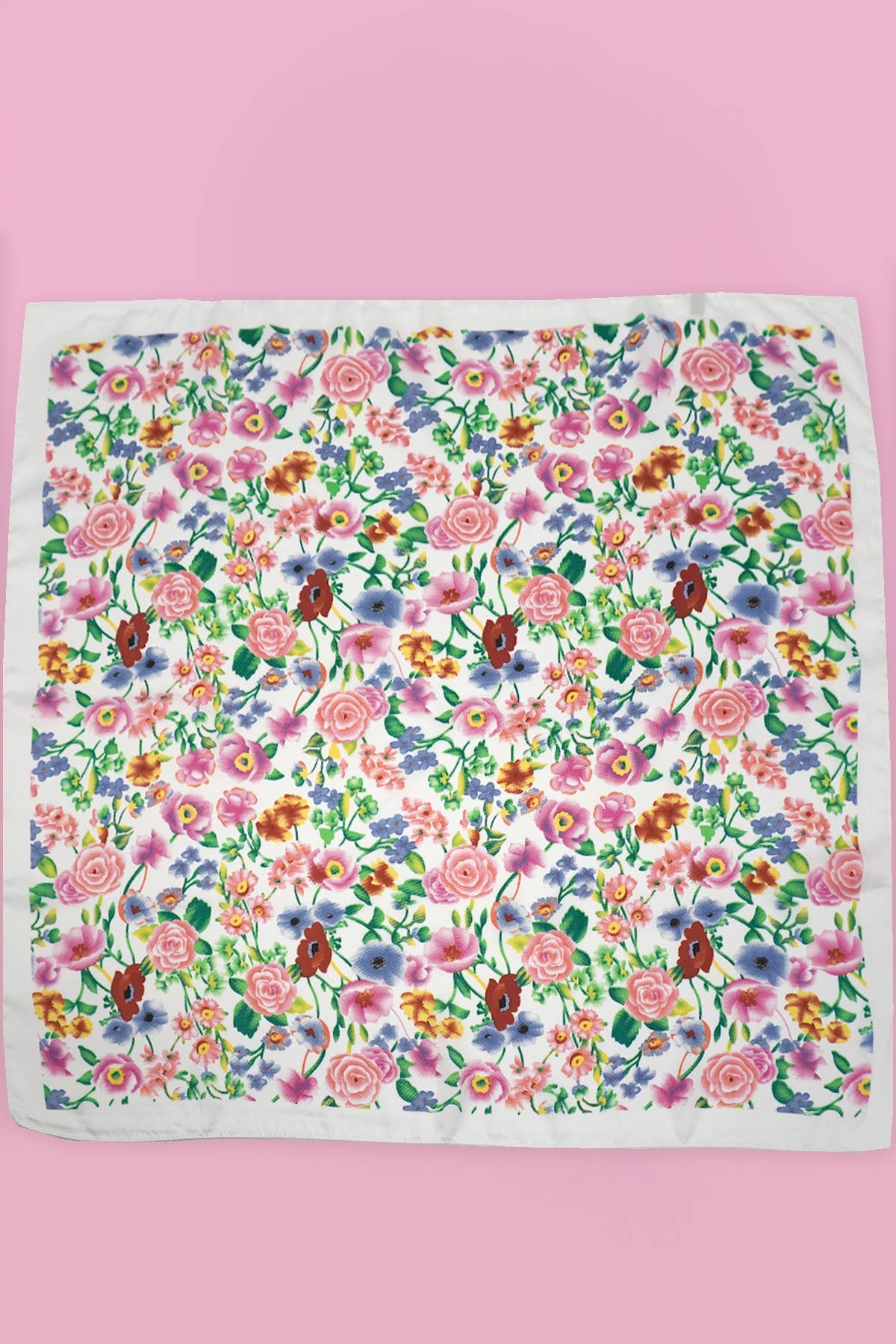 Large Floral Print Bandana Scarf