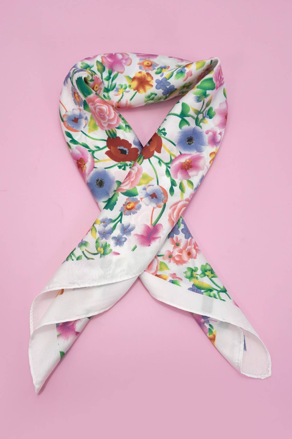 Large Floral Print Bandana Scarf