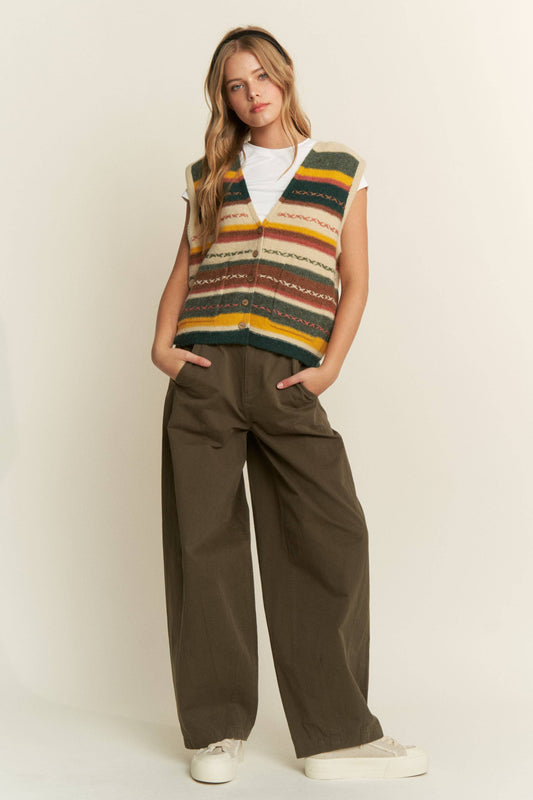 High Rise Wide Leg Relaxed Pants