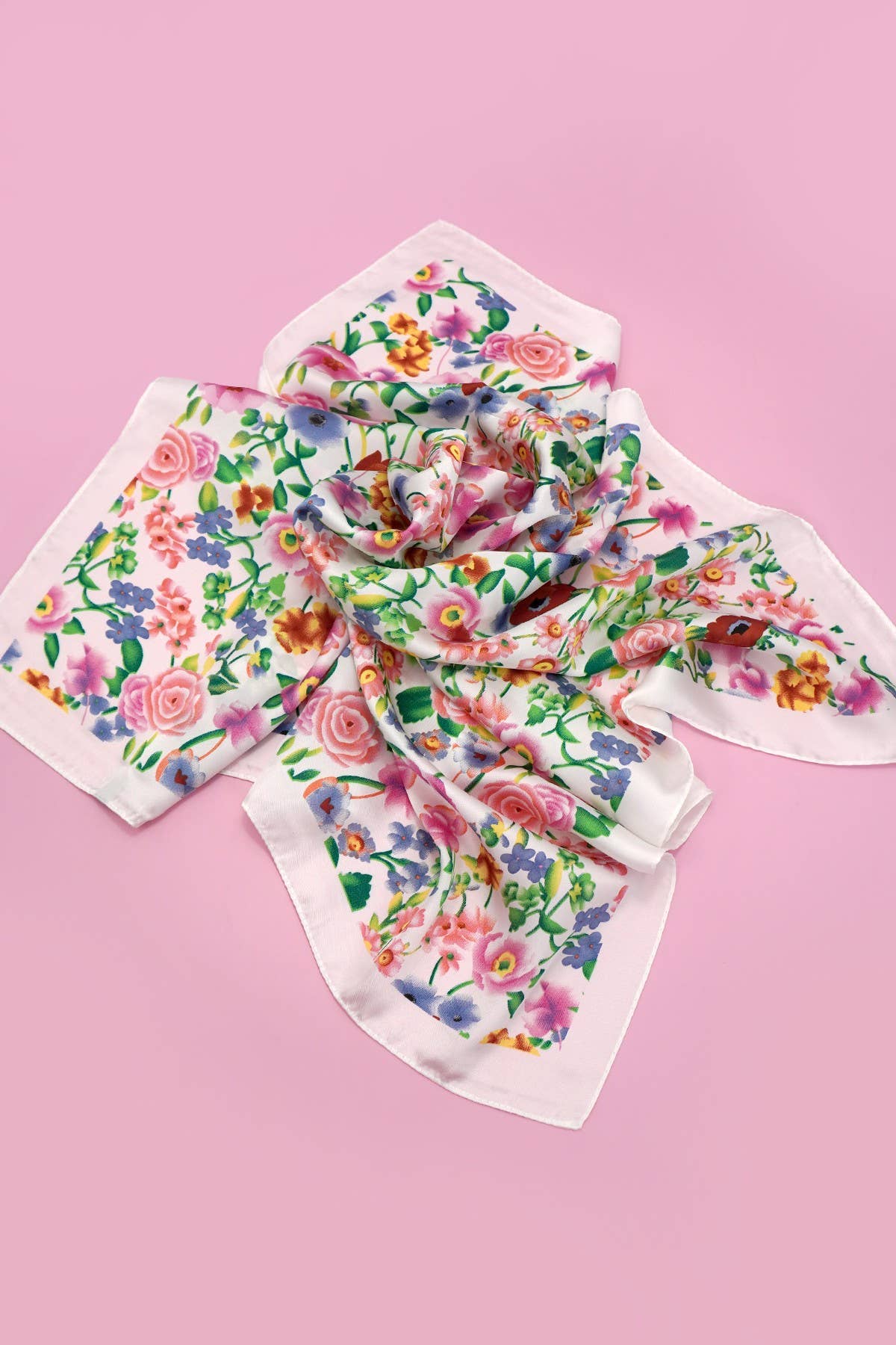 Large Floral Print Bandana Scarf