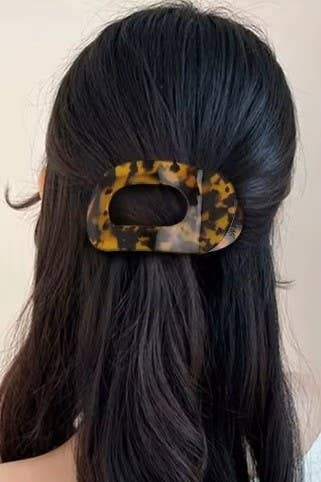 Jumbo Lay Flat Oval Hair Claw Clips