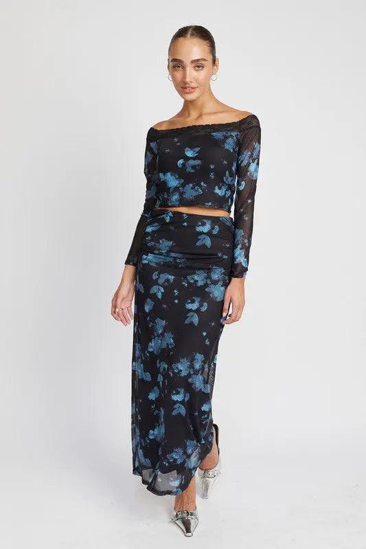 FLORAL SHEER MAXI SKIRT - Sneaky Kiki’s