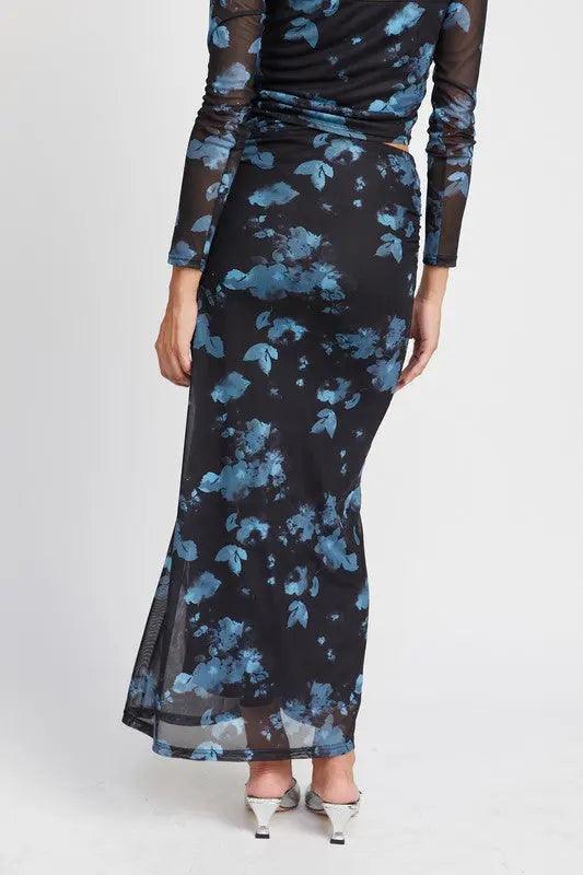 FLORAL SHEER MAXI SKIRT - Sneaky Kiki’s