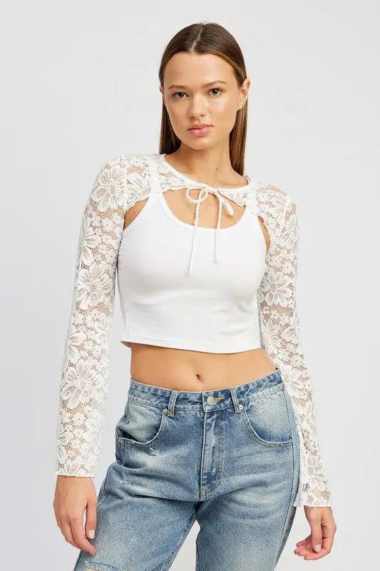 LONG SLEEVE LACE BOLERO - Sneaky Kiki’s