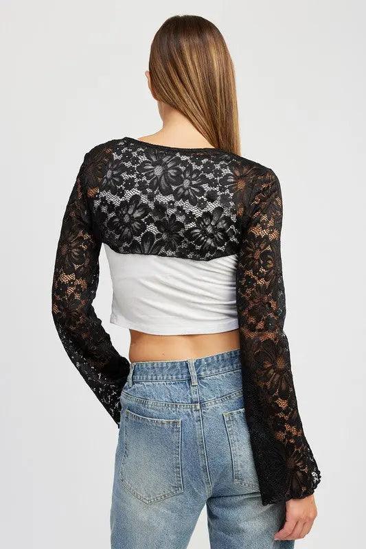 LONG SLEEVE LACE BOLERO - Sneaky Kiki’s