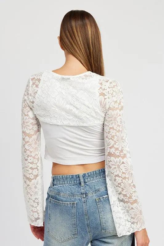 LONG SLEEVE LACE BOLERO - Sneaky Kiki’s