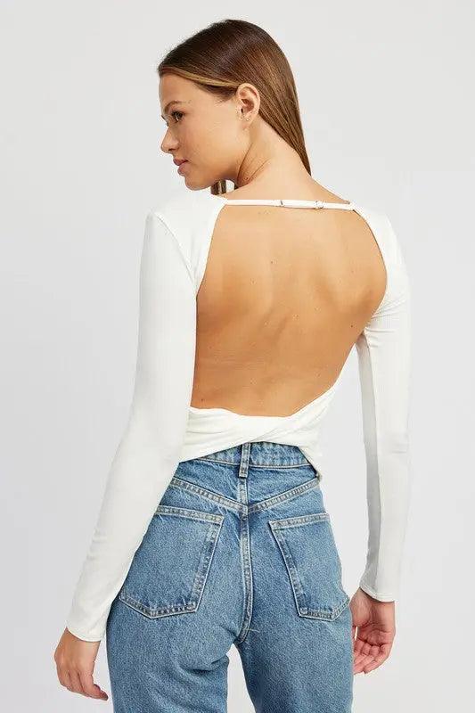 OPEN BACK TOP WITH TWIST DETAIL - Sneaky Kiki’s