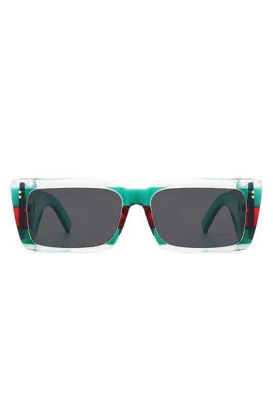 Rectangle Retro Tinted Chunky Sunglasses - Sneaky Kiki’s